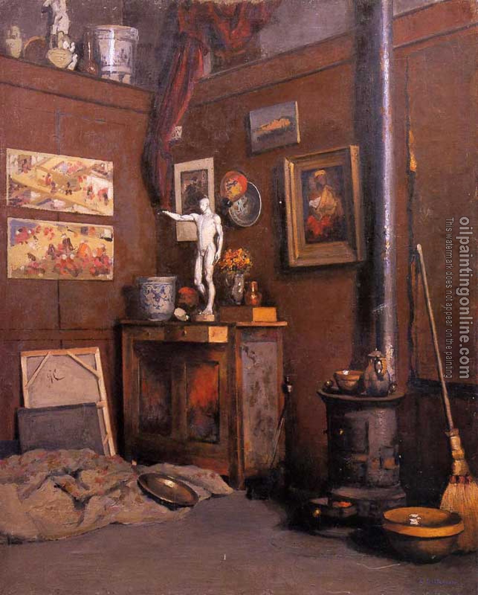 Gustave Caillebotte - Interior of a Studio with Stove